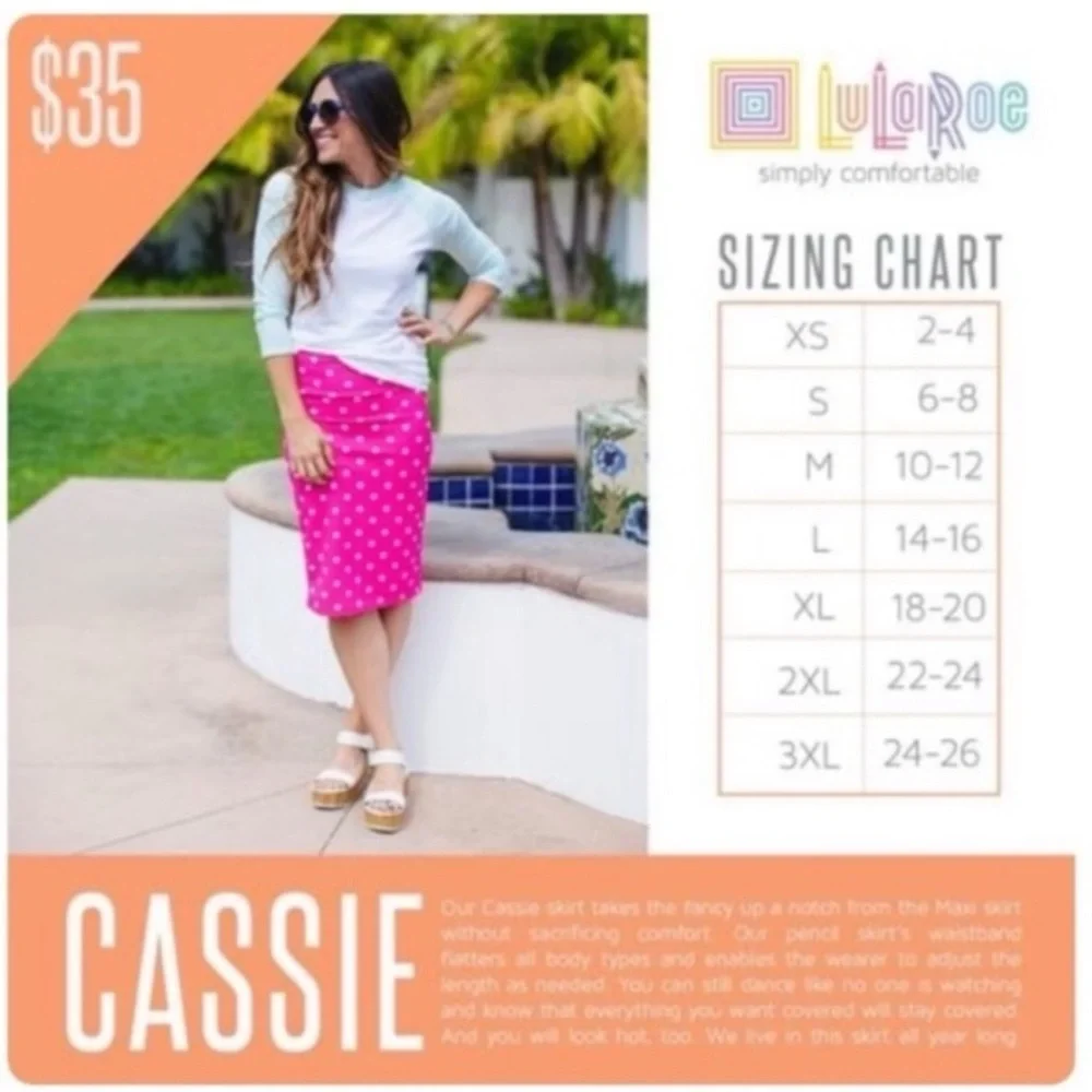 Lularoe Skirt Women XS Black Red Yellow Floral Cassie Pencil‎ Skirt Bodycon Boho